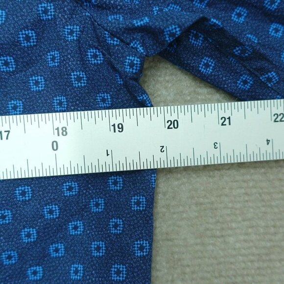 Perry Ellis Button Up Shirt Long Sleeve Men S Blue Circle Pattern 100% Cotton - Picture 5 of 6